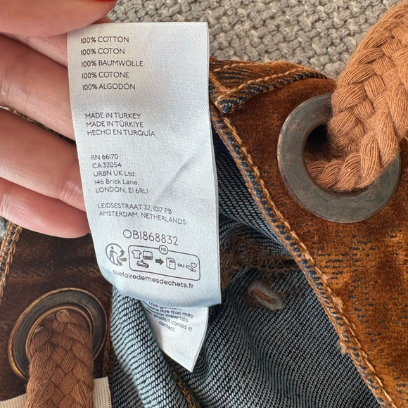 Free people We The Free Moxie Velvet Barrel Jeans Brown Size 24 ( brand new ) - Picture 9 of 16